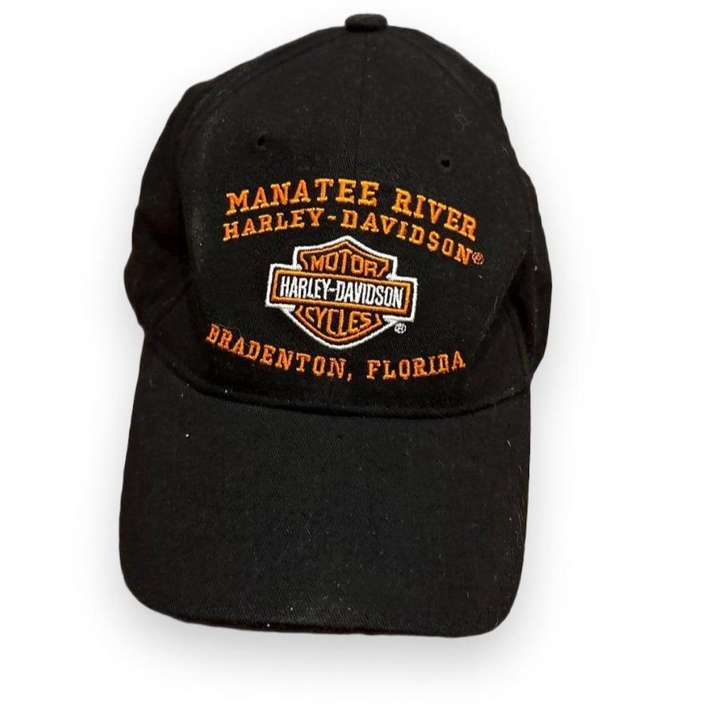 Harley-Davidson Manatee River Bradenton Florida Black Baseball Cap Hat Mens OS
